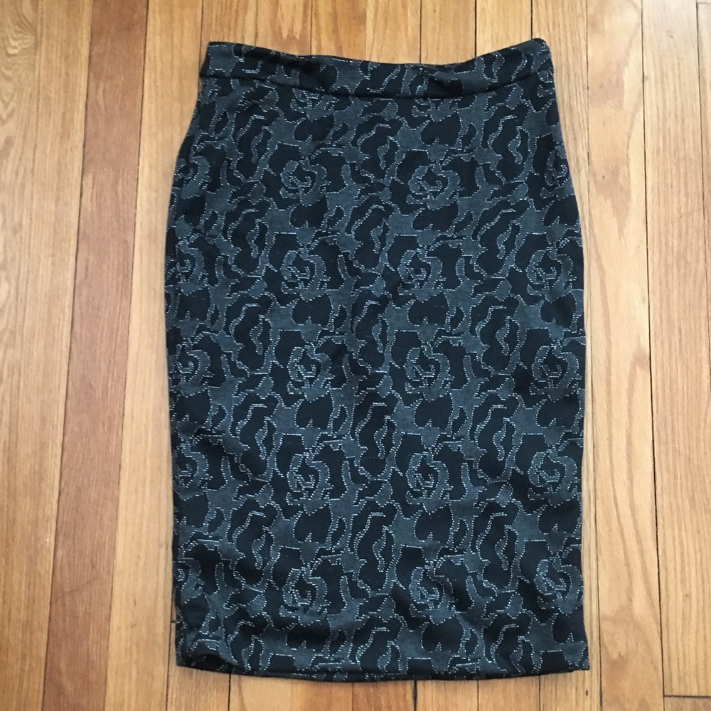 BR Metallic Designed Pencil Skirt